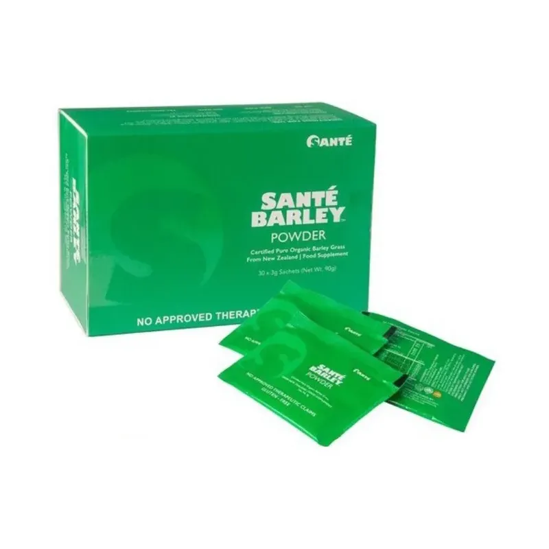 Santé Pure Barley New Zealand Blend with Stevia - Large Box 30 Sachets Total 90 grams