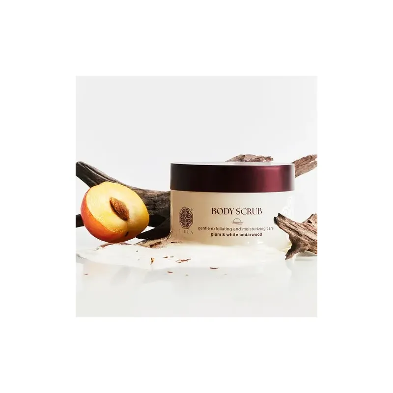Tiela Body Scrub Gentle Exfoliating and Moisturizing Care Plum & White Cedarwood 200 ml"