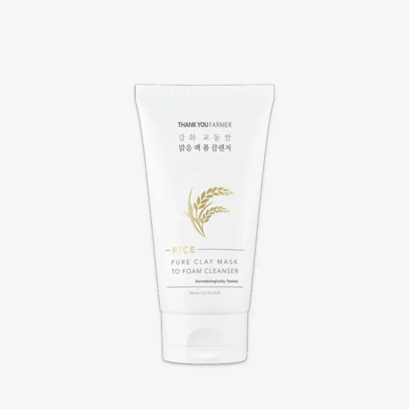 Thank you farmer rice pure clay mask to foam cleanser - 150ml