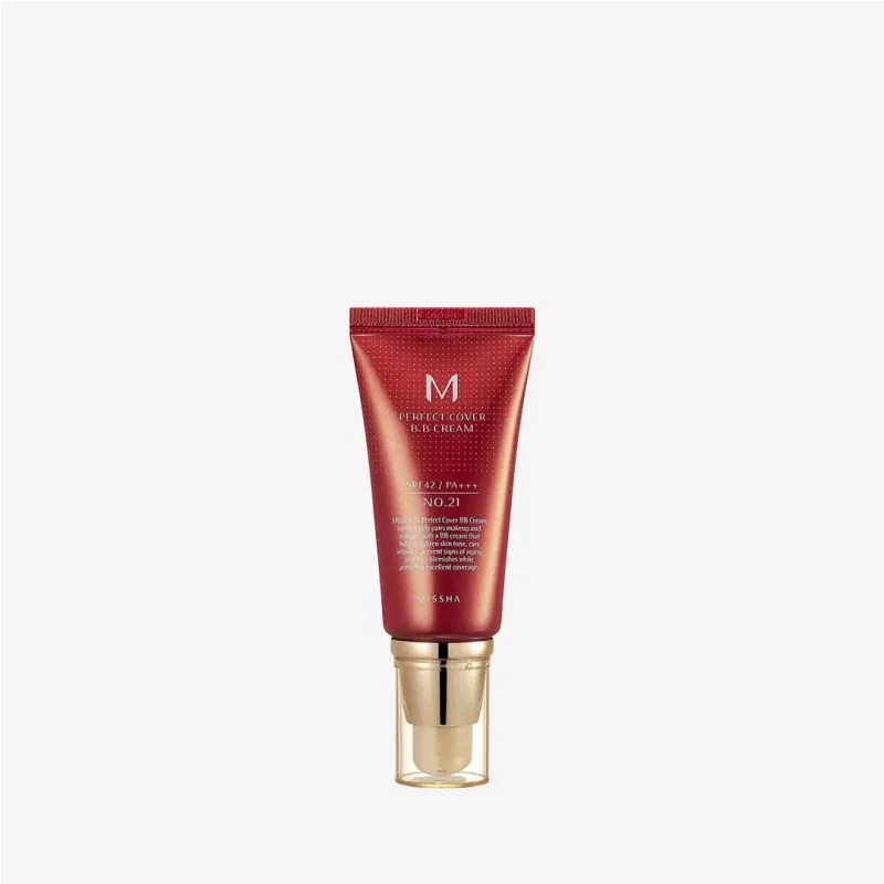 Missha M Perfect Cover BB Cream shade no#21 SPF 42 PA+++ (Light Beige) - 20ml