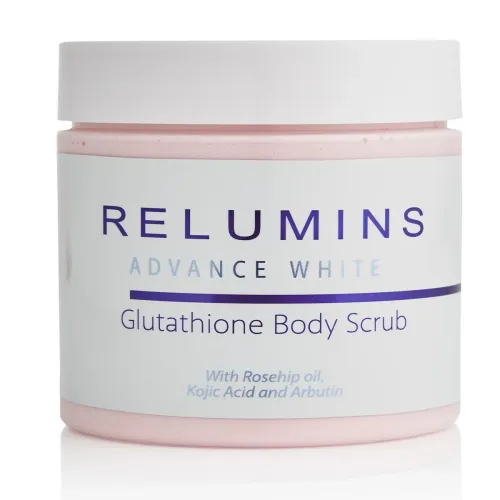 NEW! Relumins Premium Whitening Scrub 400ML amazing formula with Glutathione, Arbutin, Rosehip & Kojic Acid - Visibly Improves Stretch Marks!