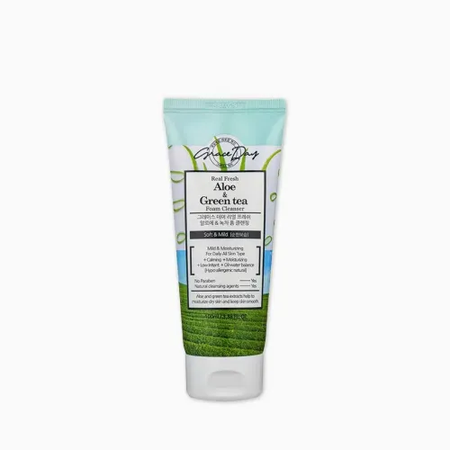 Grace Day Real Fresh Aloe & Green Tea Foam Cleanser - 100ml