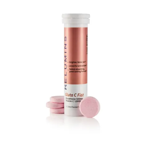 NEW! Relumins Gluta C Fizz - Cherry Flavored Glutathione and Vitamin C Effervescent Tablets