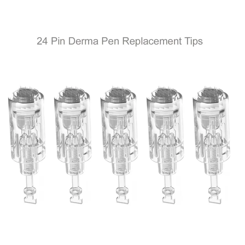 NEW! Relumins 24 Pin Derma Pen Replacement 5 Pack Tips - Great for acne and wrinkles!