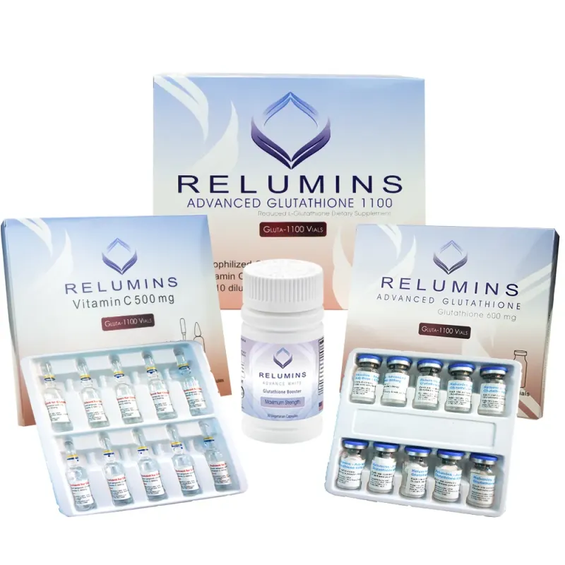 Authentic Relumins Advanced IV Glutathione 1100mg - Glutathione & Vitamin C PLUS Gluta Boosters- Whitens, repairs & rejuvenates skin