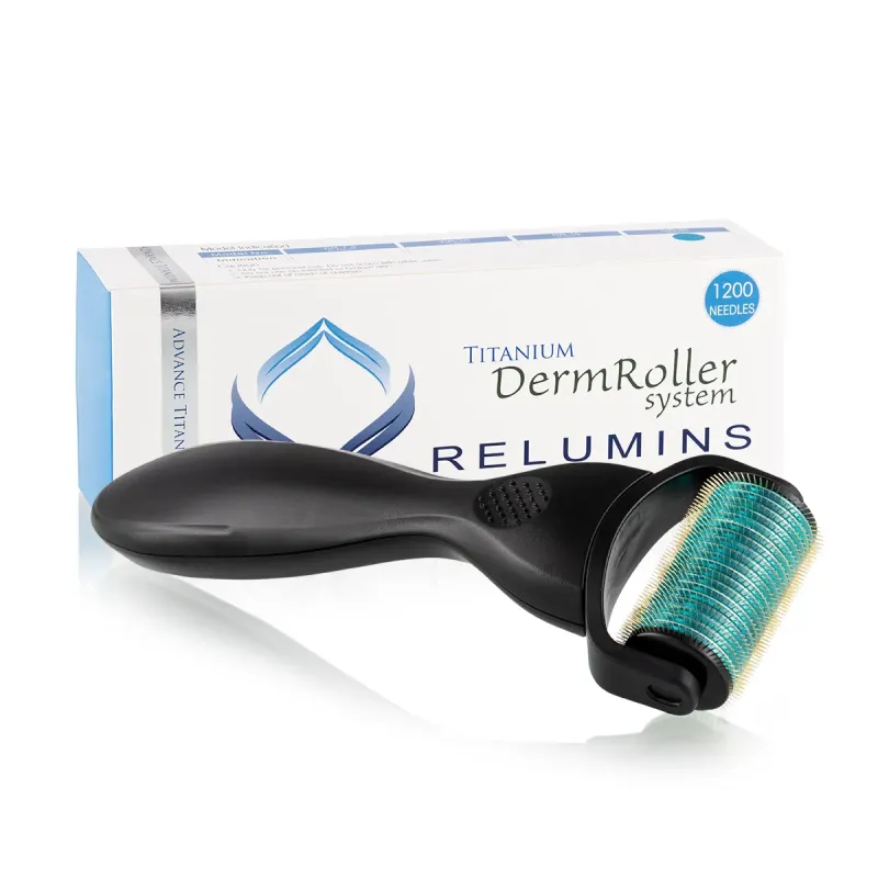 New Low Price! Relumins "Advance Titanium Quality" Professional 1200 Needle DermRoller & Micro Needling Therapy System