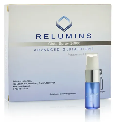 Now! Relumins Oral Glutathione Spray Vials - New Advanced Formula 24000mg Plus Zinc - Professional Skin Whitening and Immune Support