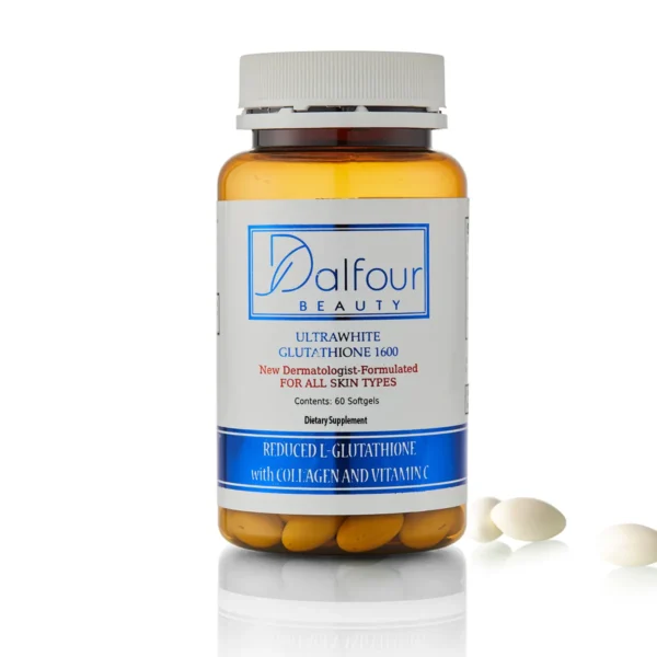 Dalfour Beauty Ultrawhite Glutathione Capsules w/ Collagen & Vitamin C - 2400mg/serving with 1600mg Reduced L-Glutathione