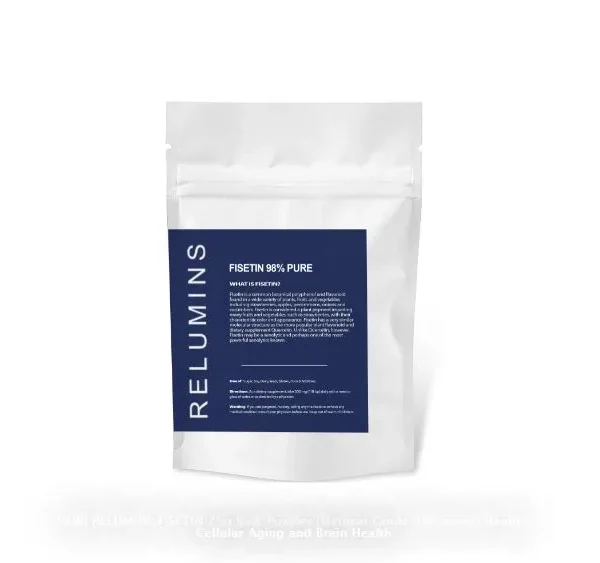 NEW! PUREPOWDER FOR RELUMINS Fisetin 25g (Medical Grade 98% assay) Healthy Cellular Aging, Brain Health, and Younger Looking Skin