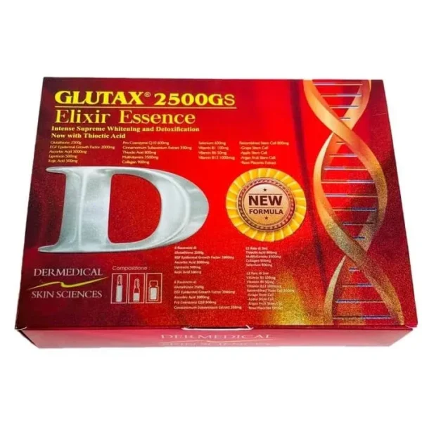 Glutax 2500gs Elixir Essence Glutathione Whitening Injections 10 SESSIONS
