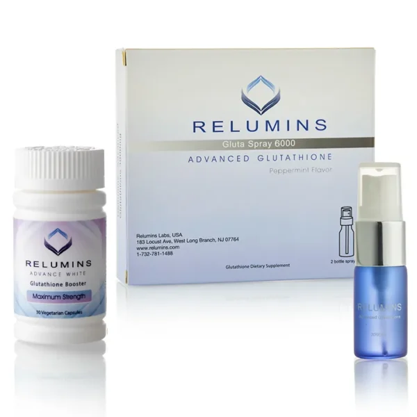 New! Relumins Oral Glutathione Spray Vials - New Advanced Formula 6000mg Plus Zinc PLUS Gluta Booster - Professional Skin Whitening and Immune Support