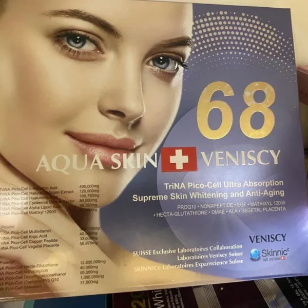 Aqua Skin Veniscy 68 Skin Whitening Glutathione Injection,