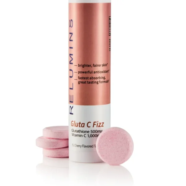 NEW! Relumins Gluta C Fizz - Cherry Flavored Glutathione and Vitamin C Effervescent Tablets