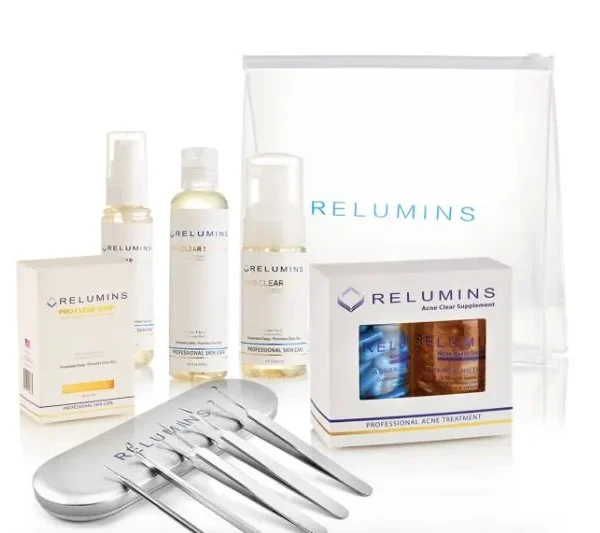Relumins Pro Clear Complete Set - with all the products you need for clear skin!!!! Plus FREE Travel Bag!